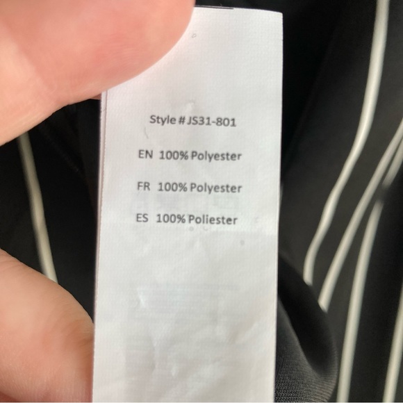 Revamped Women's black and white striped spaghetti strap jumpsuit, Sz S - Picture 13 of 16